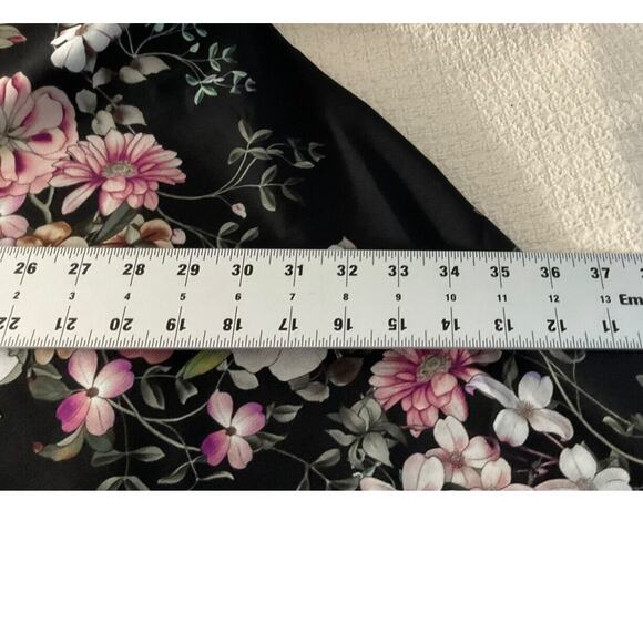 Bryn Walker Women's Medium Floral Asymmetrical Hem Tunic Dress Black Pink New - Picture 5 of 8